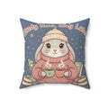 Rabbit Square Pillow – Study Now, Slay Later
