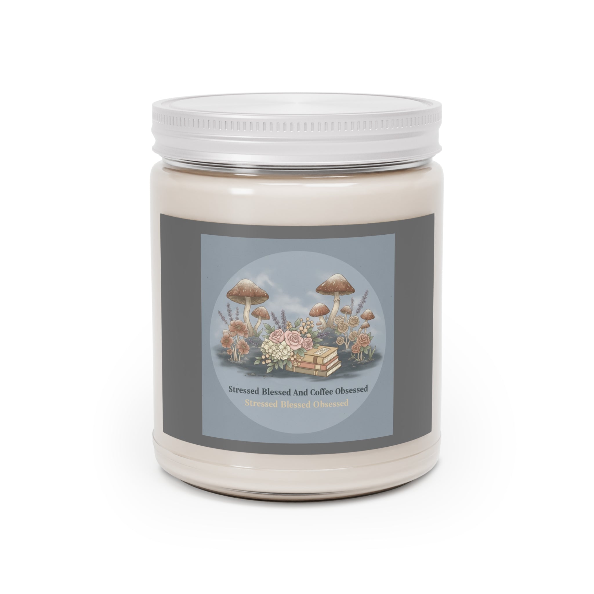 Stressed Blessed And Coffee Obsessed Scented Candle