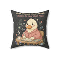 Duck In A Cardigan Square Pillow – Soft Doesnt Mean Weak Bloom at Your Own