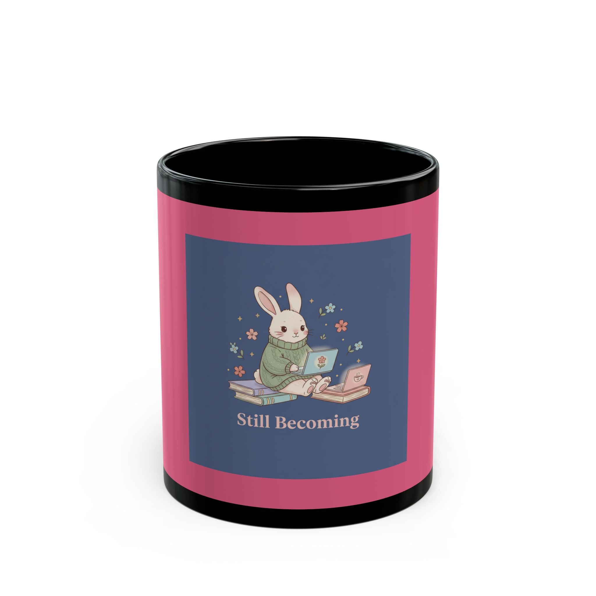 Rabbit Black Mug 11oz – Still Becoming