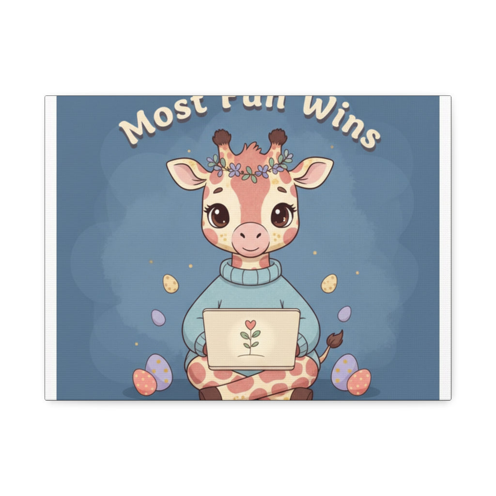 Giraffe Canvas Print – Most Fun Wins