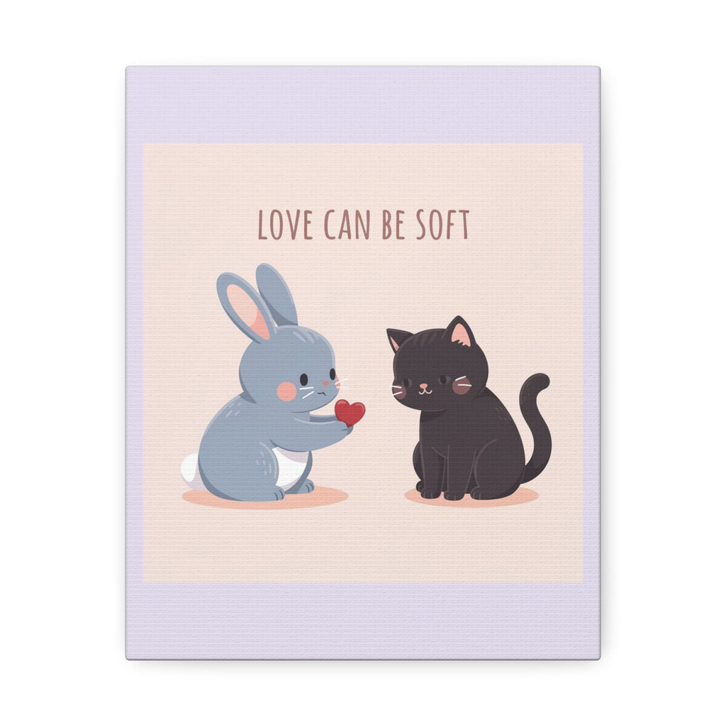 "LOVE CAN BE SOFT" Black Cat Canvas | College Girl Gift | Fashion | KayKay Classics