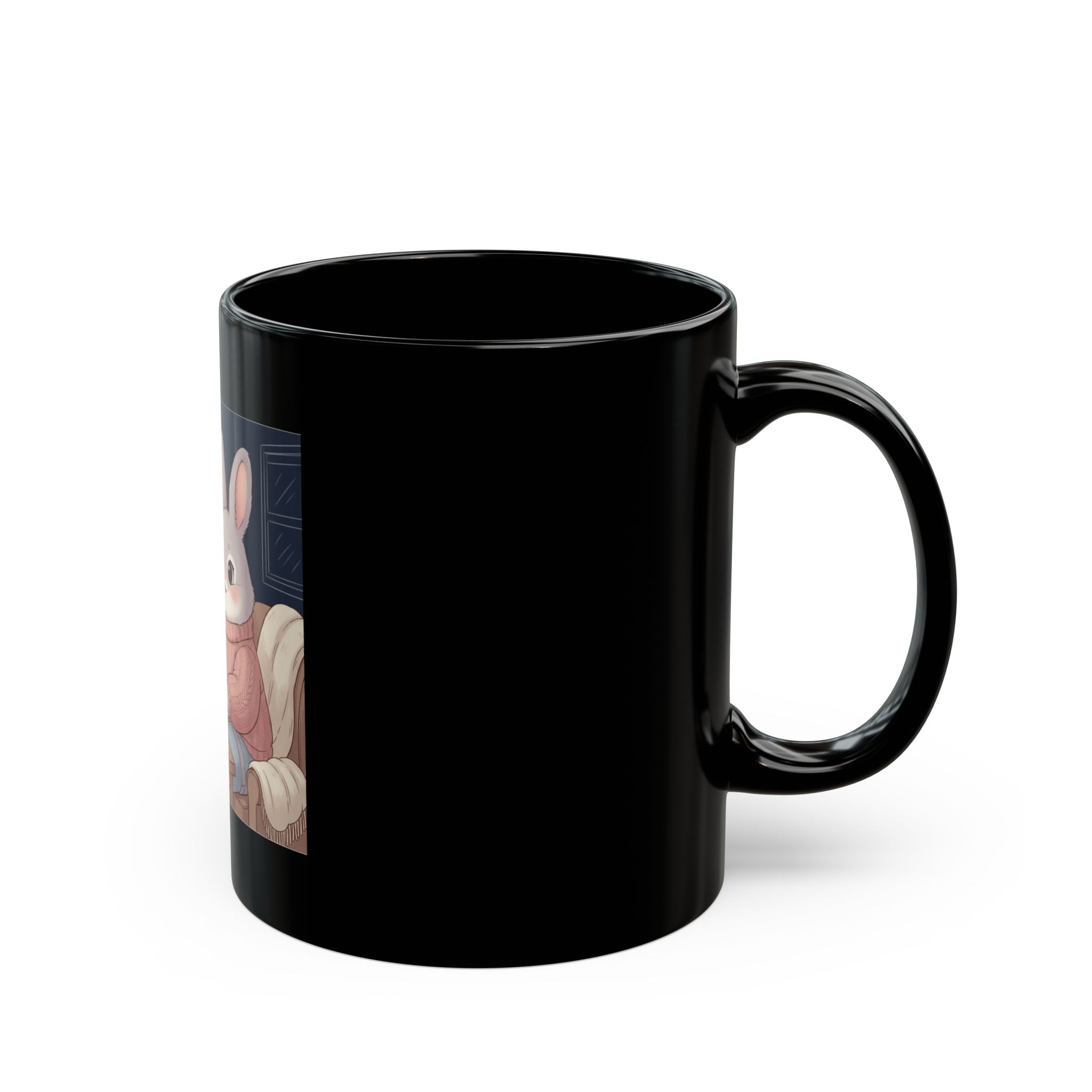 Bunny Black Mug 11oz – Study Now Slay Later