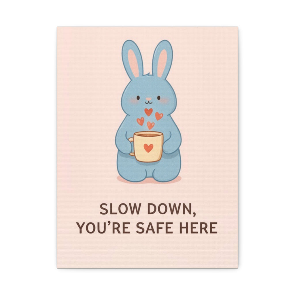 SLOW DOWN, YOURE SAFE HERE Canvas