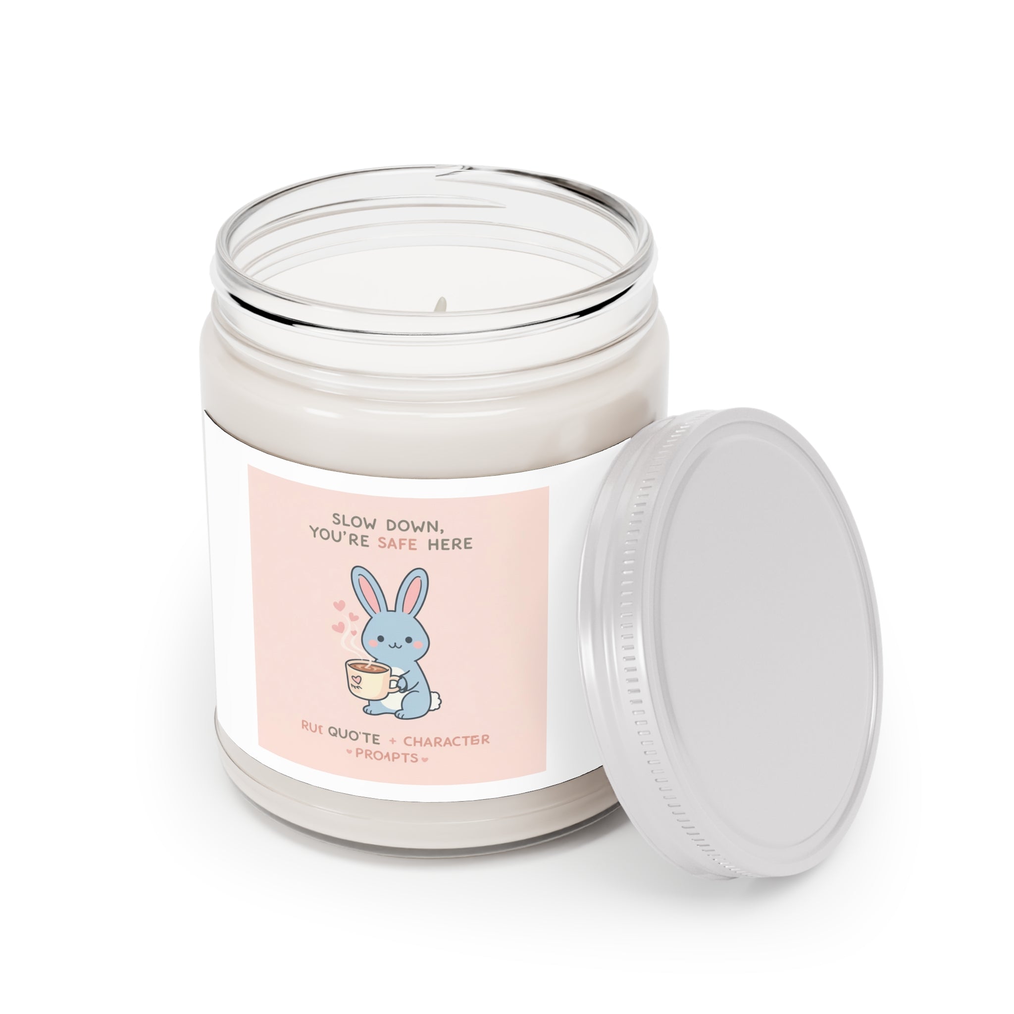 SLOW DOWN, YOURE SAFE HERE Rabbit Scented Candle