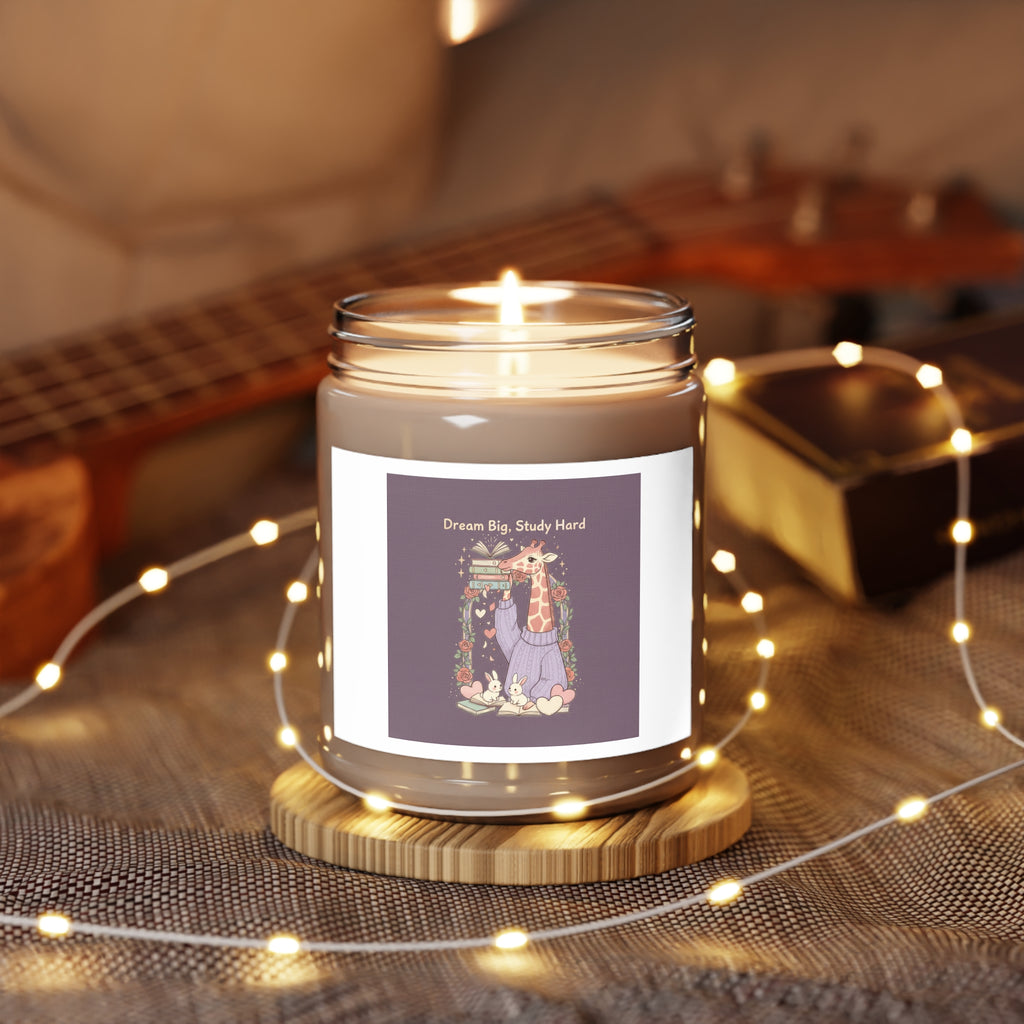Dream Big, Study Hard Giraffe, bunnies Scented Candle