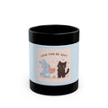 "LOVE CAN BE SOFT" Black Cat Black Mug | College Girl Gift | Fashion | KayKay Classics