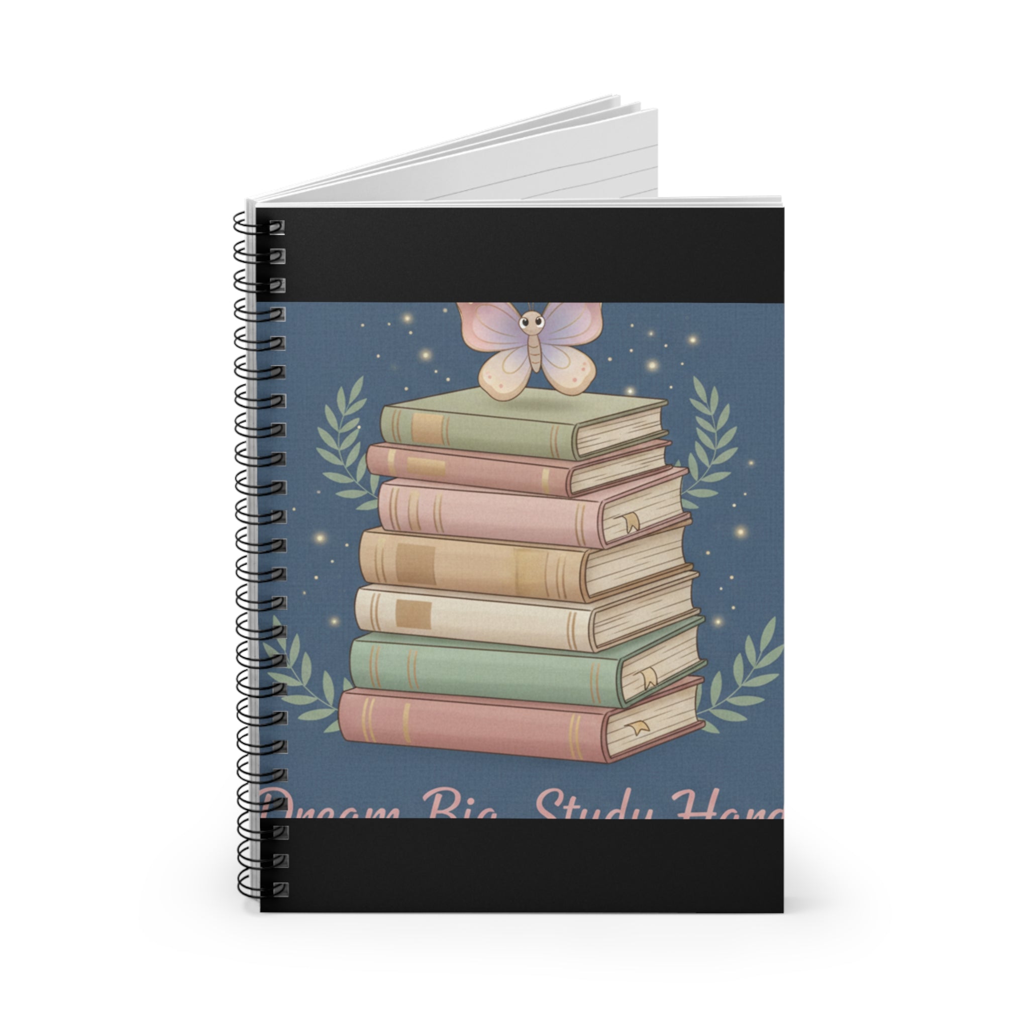 Butterfly Spiral Notebook – Dream Big Study Hard