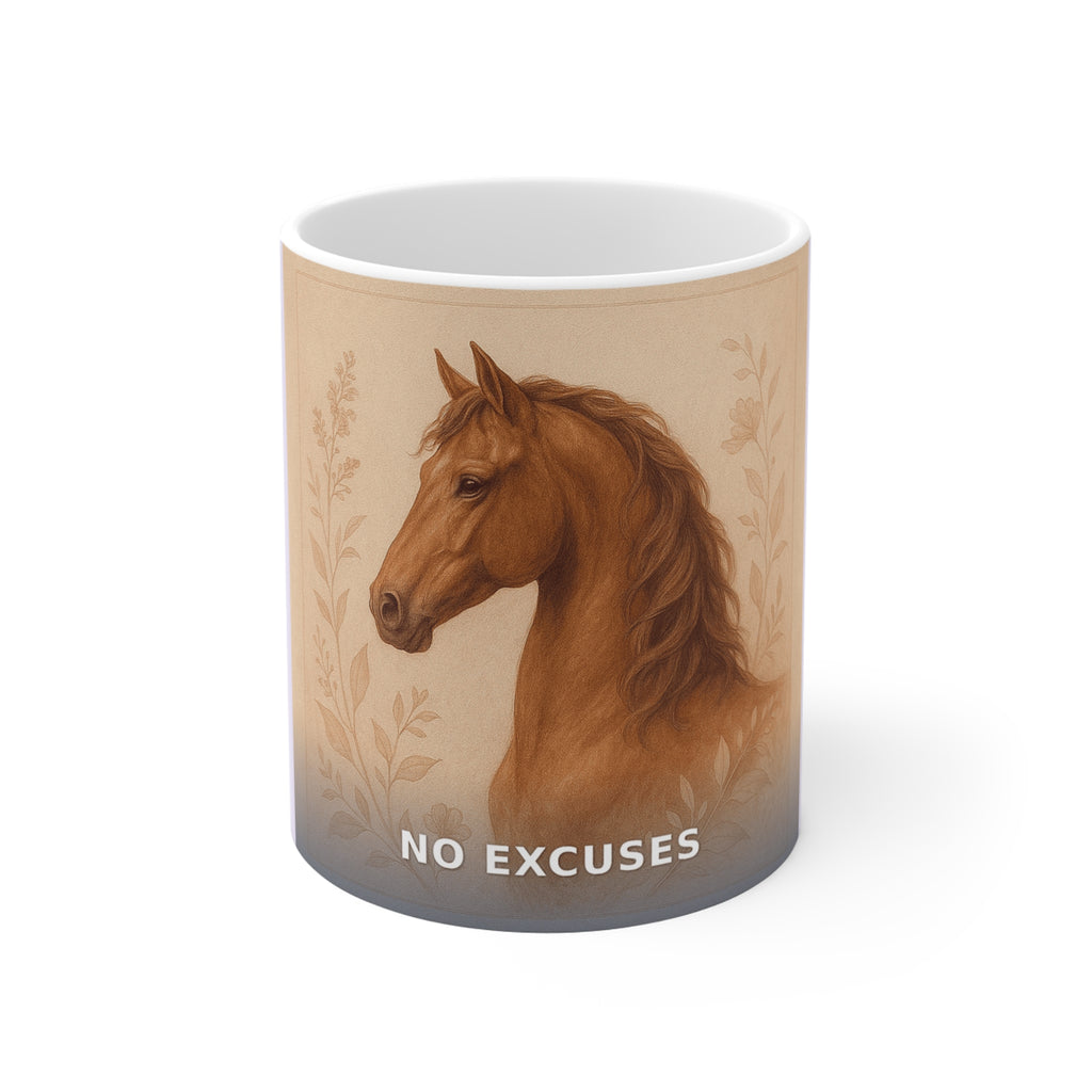 "No Excuses" Black Cat Mug | College Girl Gift | Fashion | KayKay Classics