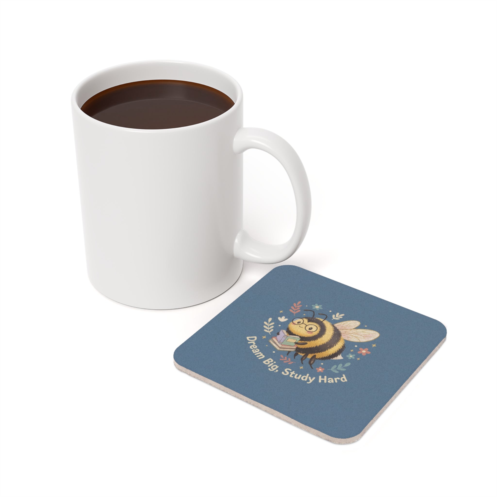 Bee Cork Coaster – Dream Big Study Hard