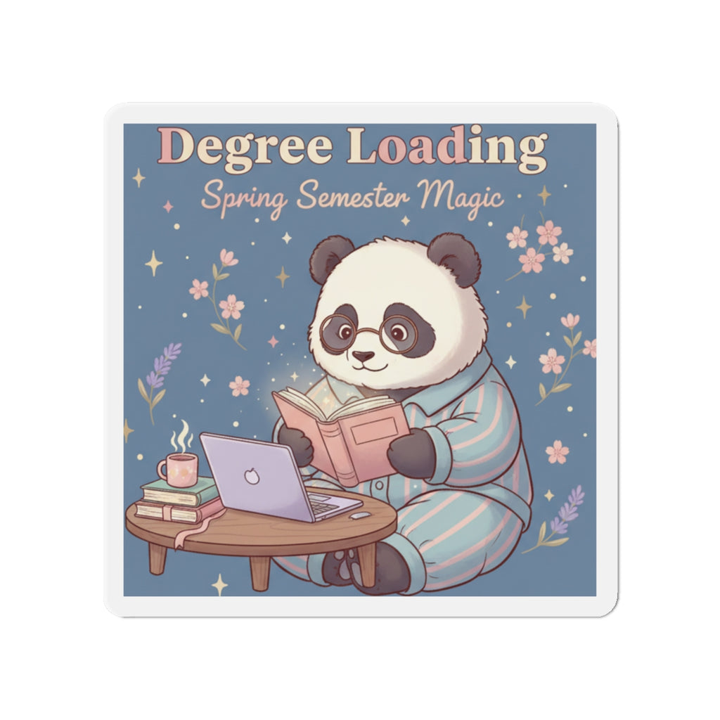 Panda Die-Cut Magnet – Degree Loading Spring Semester Magic