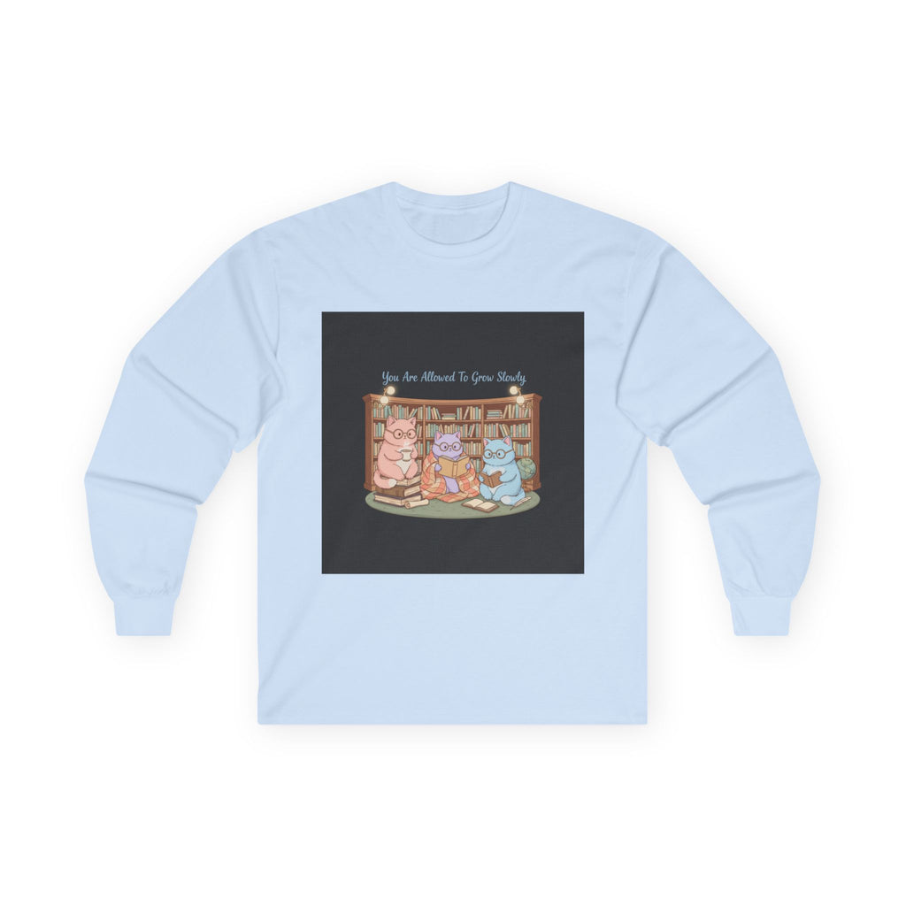 Cats With Glasses Long Sleeve Tee – You Are Allowed to Grow Slowly