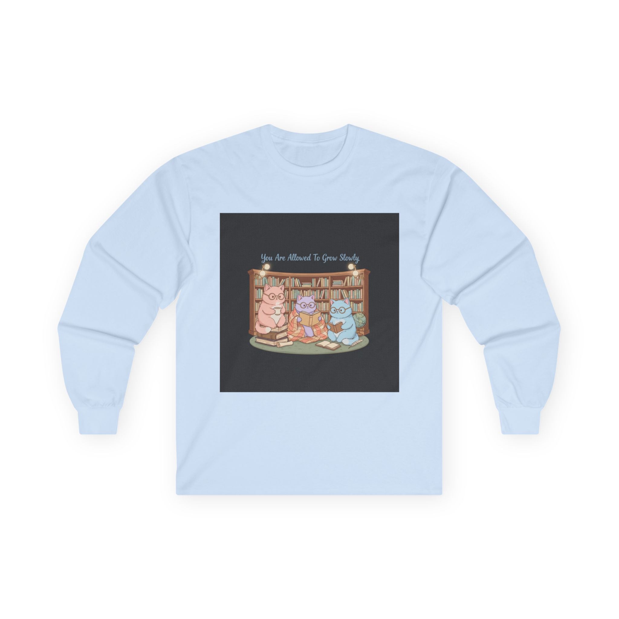 Cats With Glasses Long Sleeve Tee – You Are Allowed to Grow Slowly