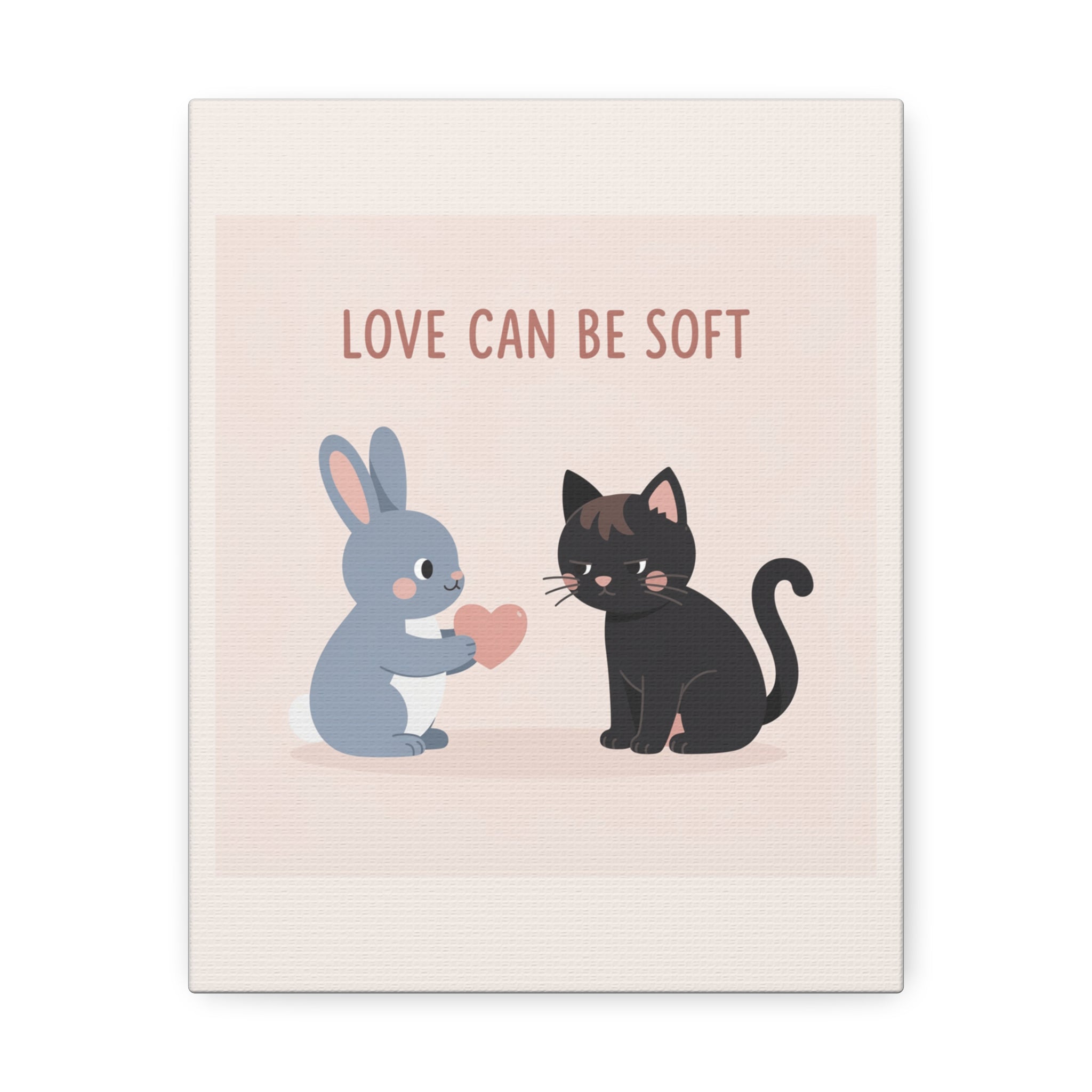 "LOVE CAN BE SOFT" Black Cat Canvas | College Girl Gift | Fashion | KayKay Classics