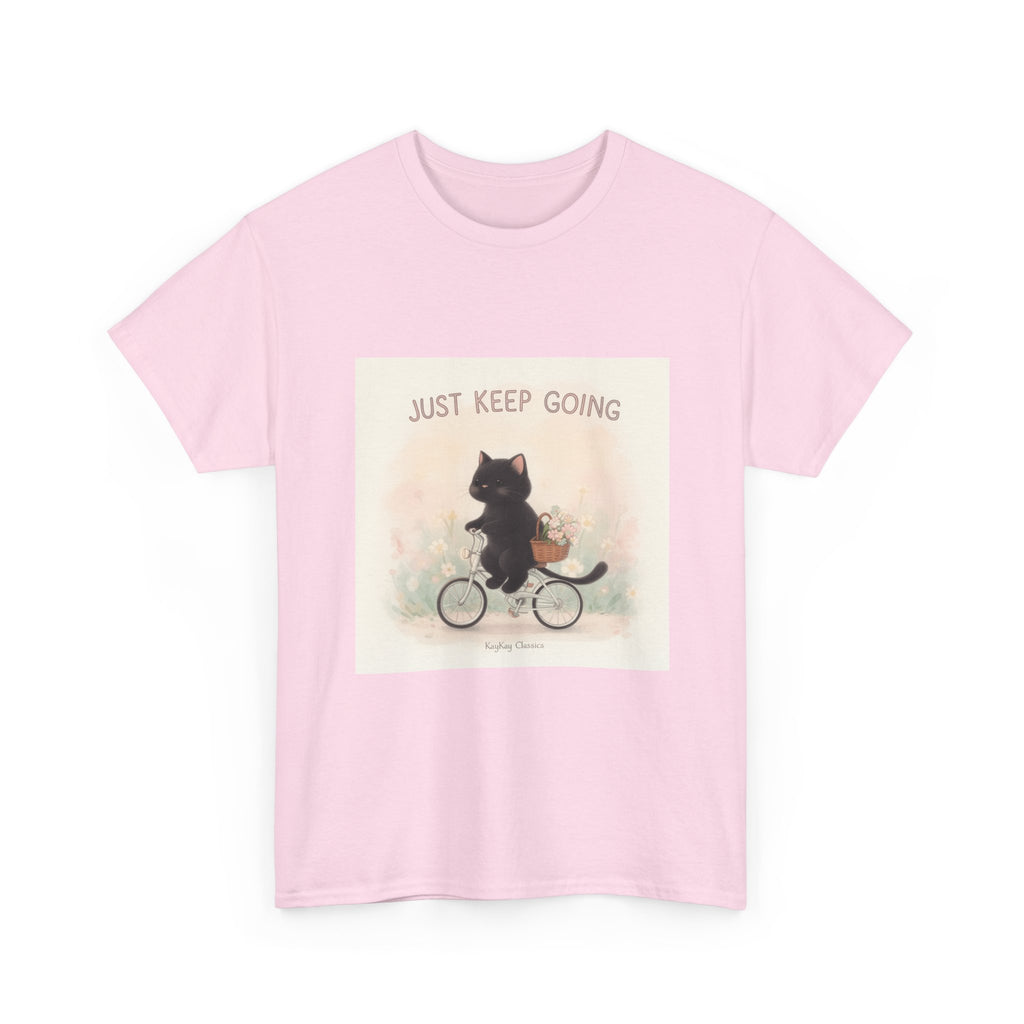 "JUST KEEP GOING" Black Cat Kids Tee | College Girl Gift | Fashion | KayKay Classics