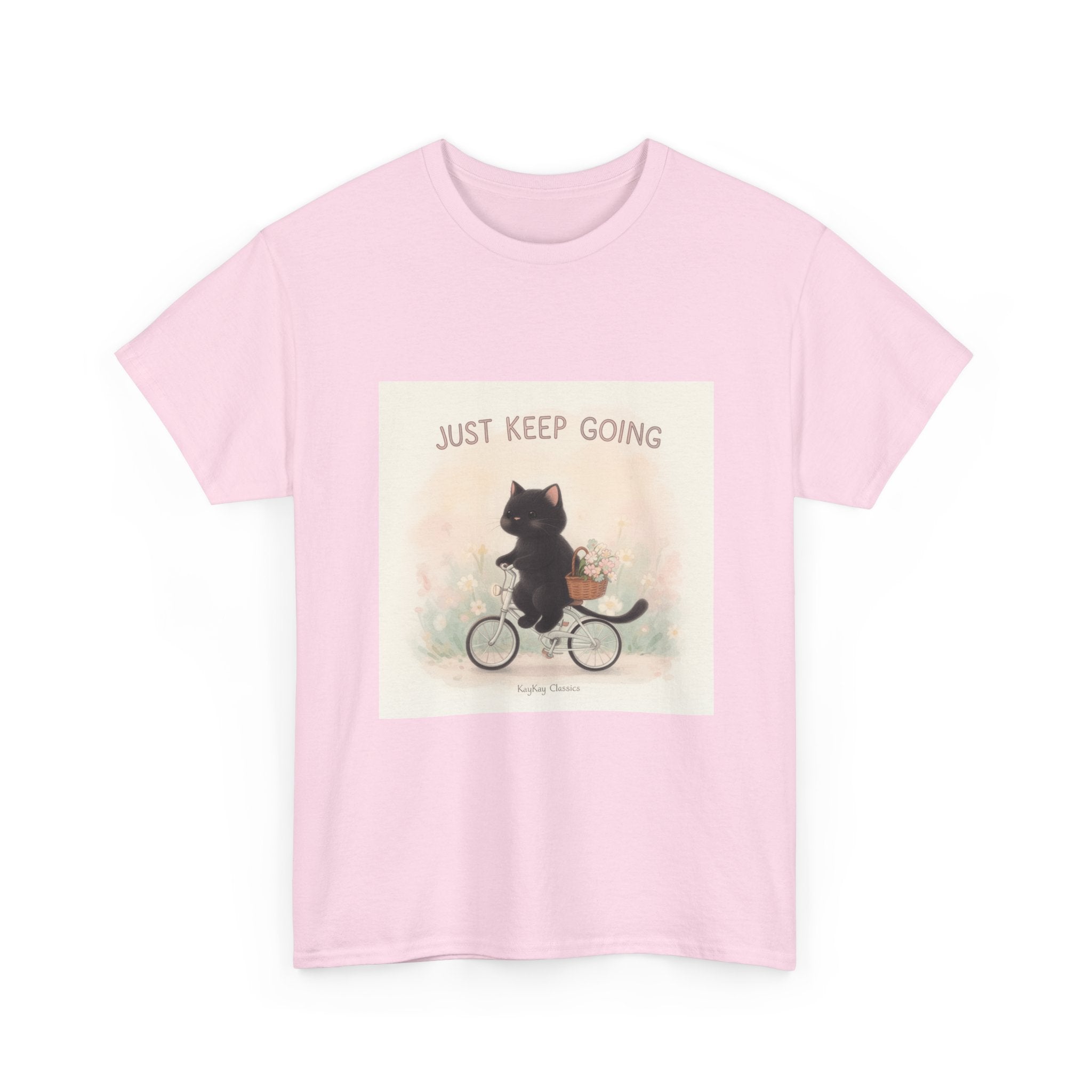 "JUST KEEP GOING" Black Cat Kids Tee | College Girl Gift | Fashion | KayKay Classics