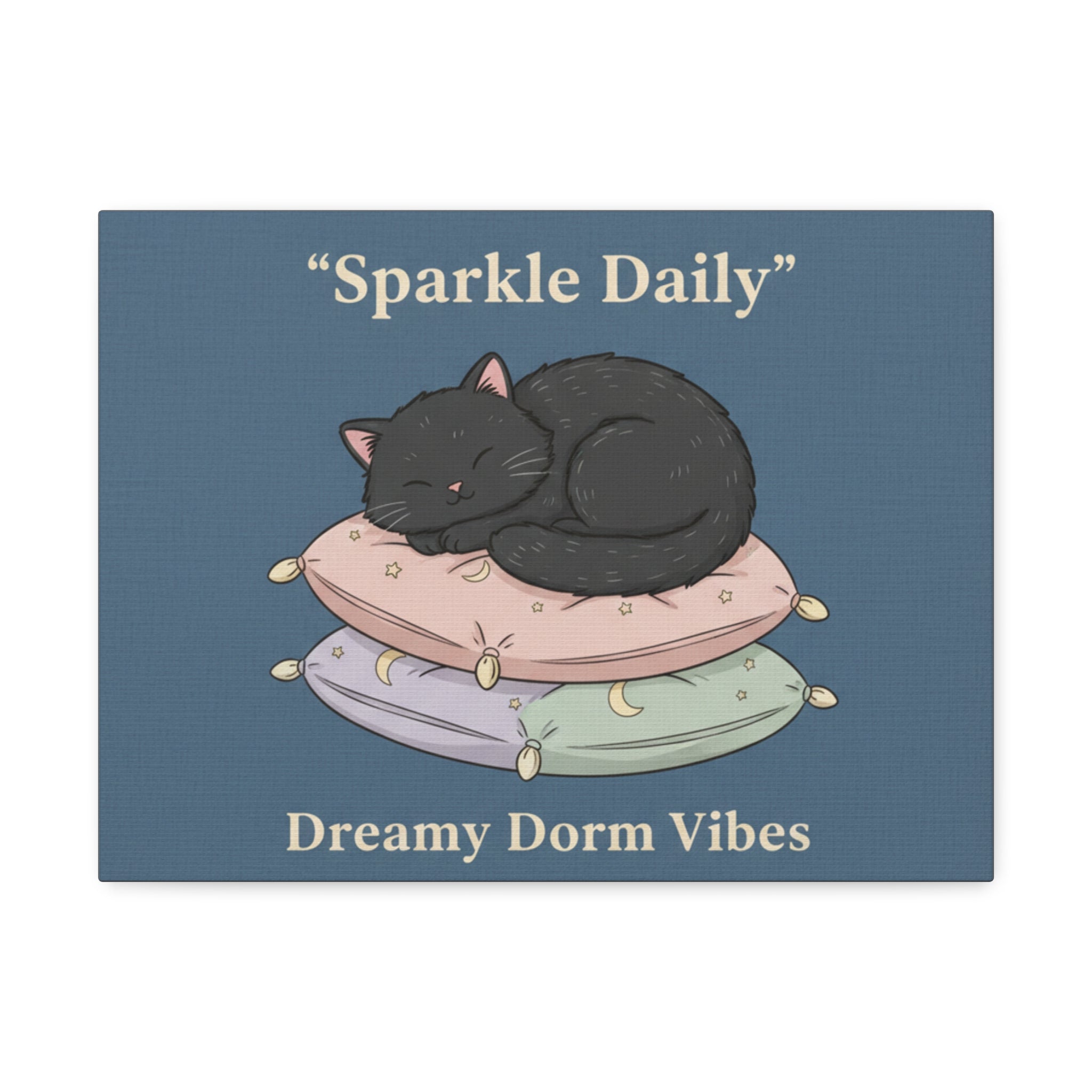 Black Cat Canvas Print – Sparkle Daily Dreamy Dorm Vibes
