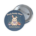 Bunny Pin Button – Study Buddy Vibes Coffee Comfort