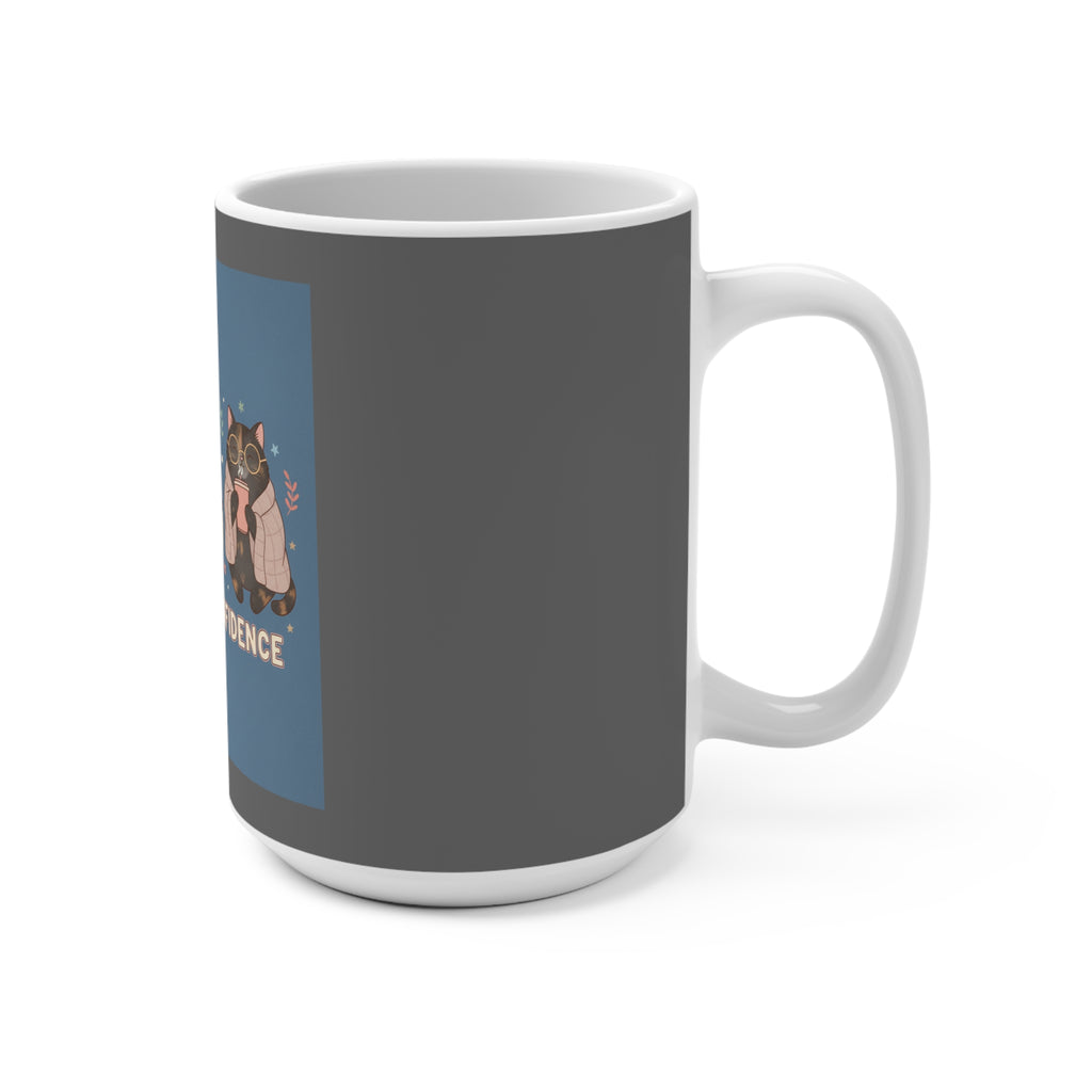 Cat Mug 15oz – Coffee & Confidence