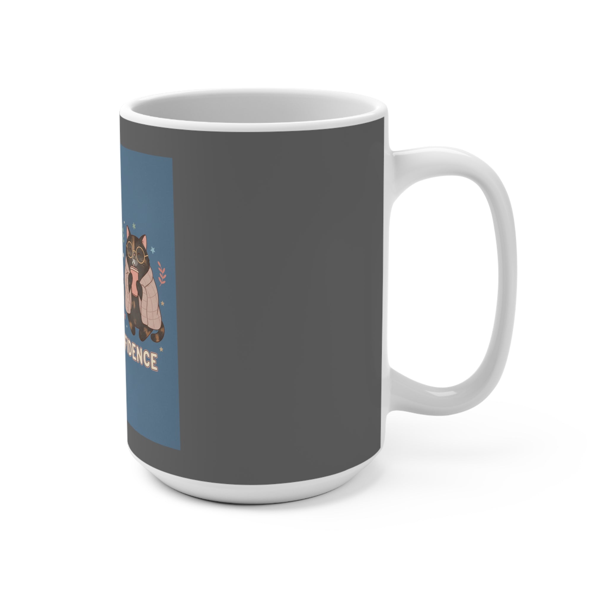 Cat Mug 15oz – Coffee & Confidence