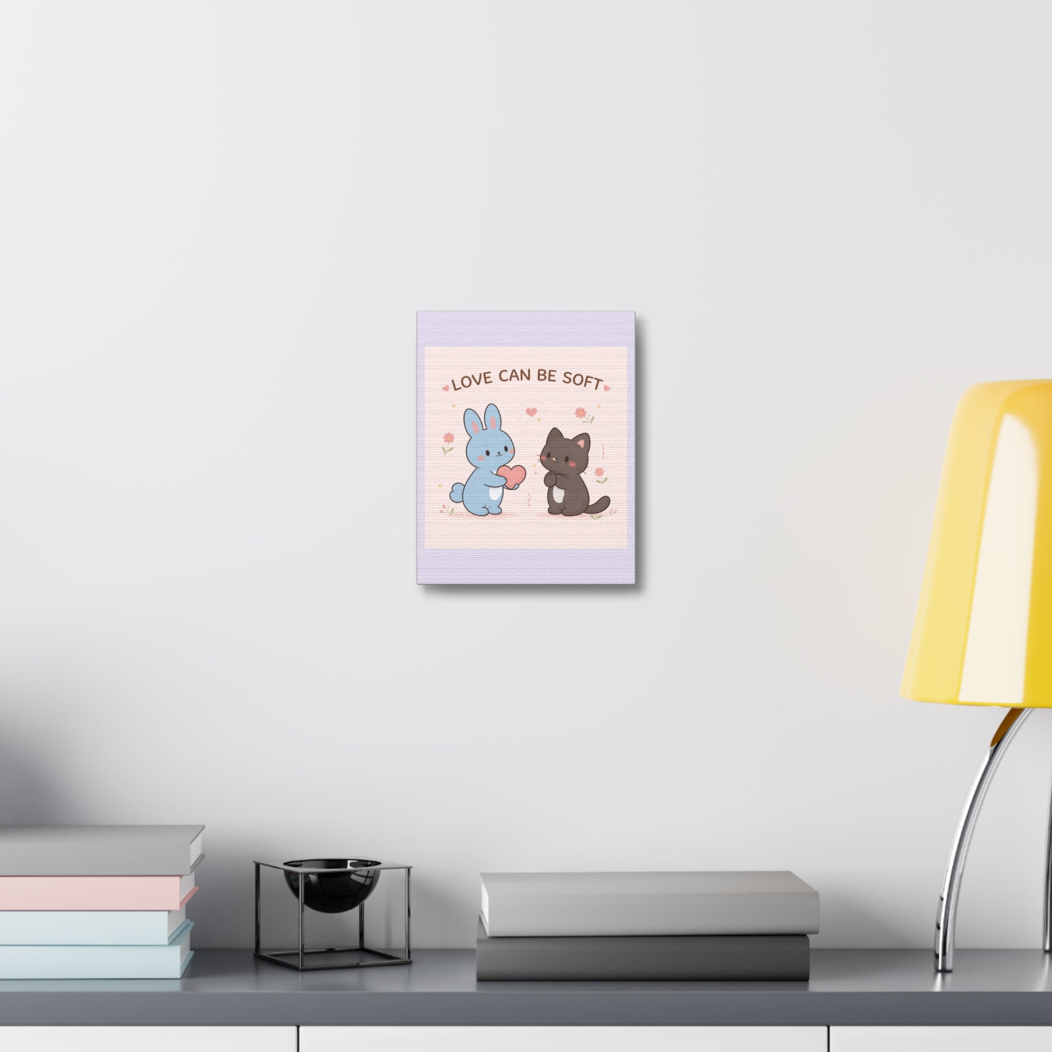 "LOVE CAN BE SOFT" Black Cat Canvas | College Girl Gift | Fashion | KayKay Classics