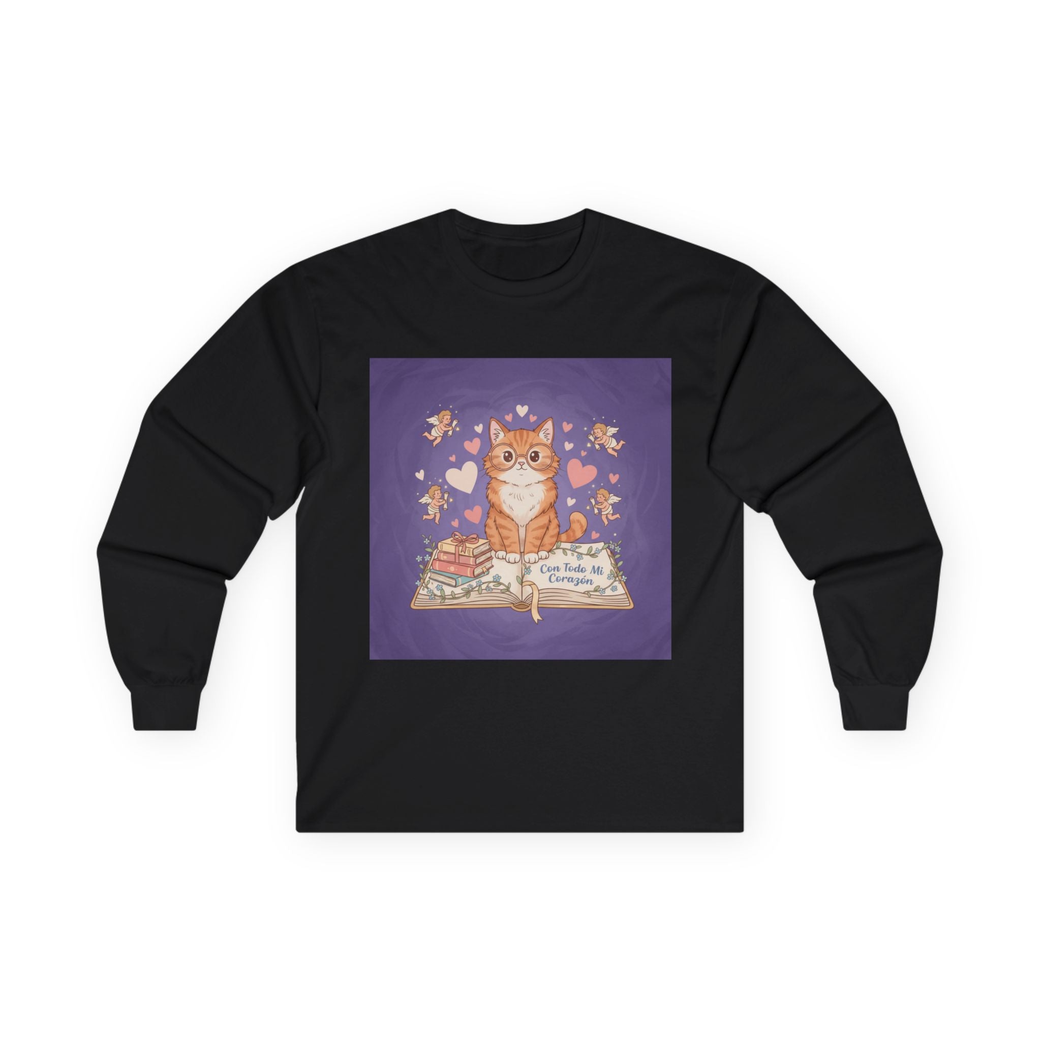 Con Todo Mi Corazón Cat Long Sleeve Tee