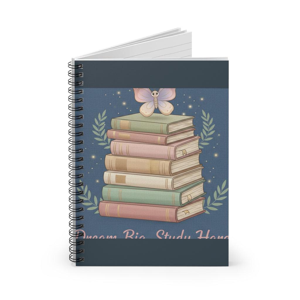 Butterfly Spiral Notebook – Dream Big Study Hard