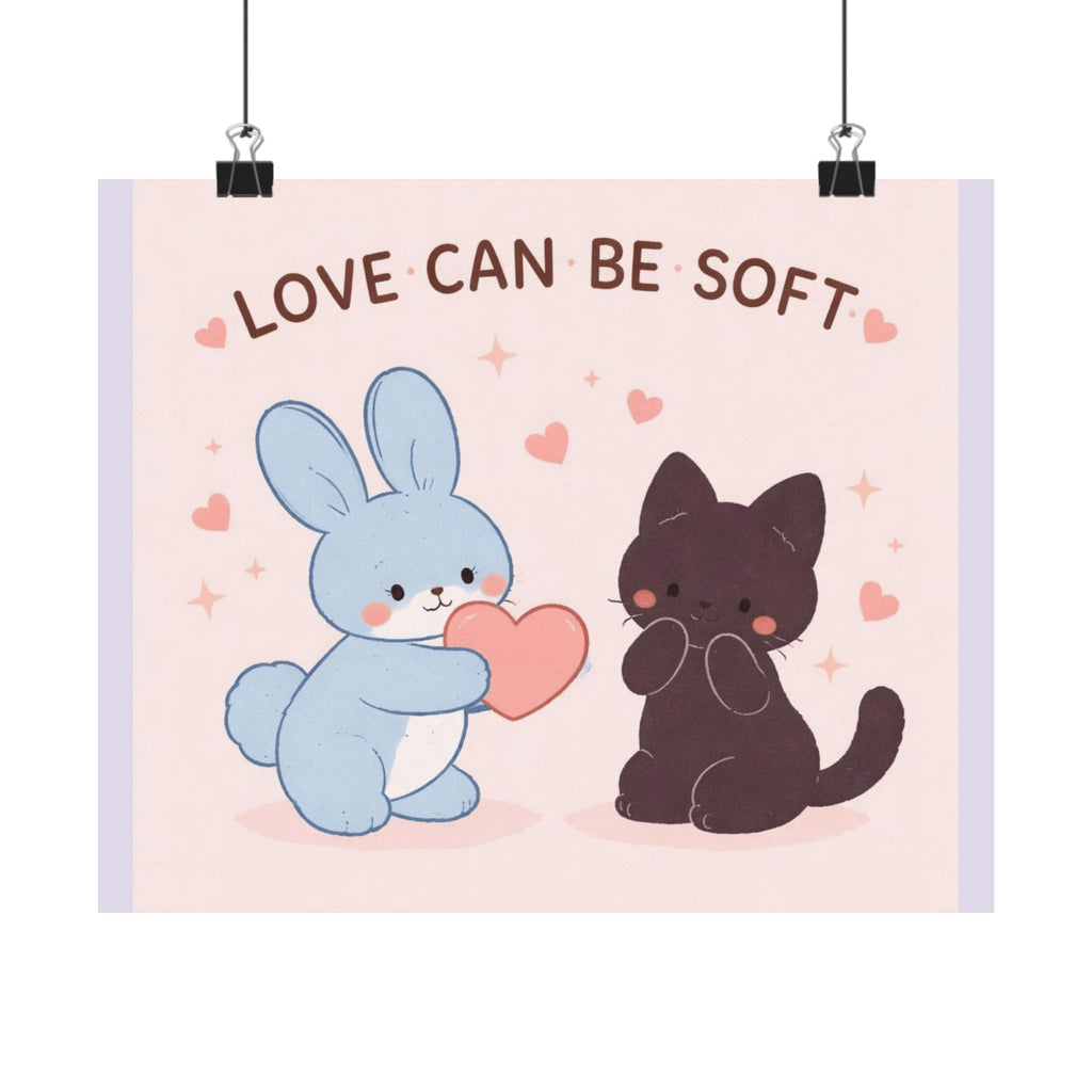 "LOVE CAN BE SOFT" Black Cat Poster | College Girl Gift | Fashion | KayKay Classics