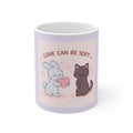 "LOVE CAN BE SOFT" Black Cat Mug | College Girl Gift | Fashion | KayKay Classics