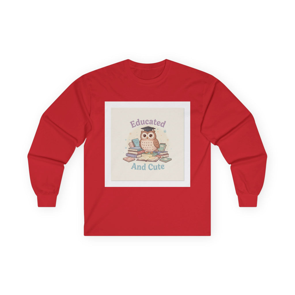 Educated And Cute Owl Long Sleeve Tee
