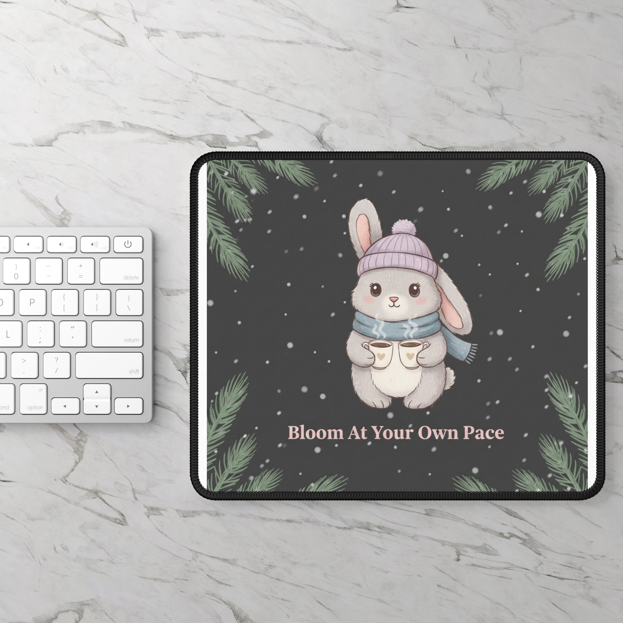 Bunny Mouse Pad – Bloom at Your Own Pace