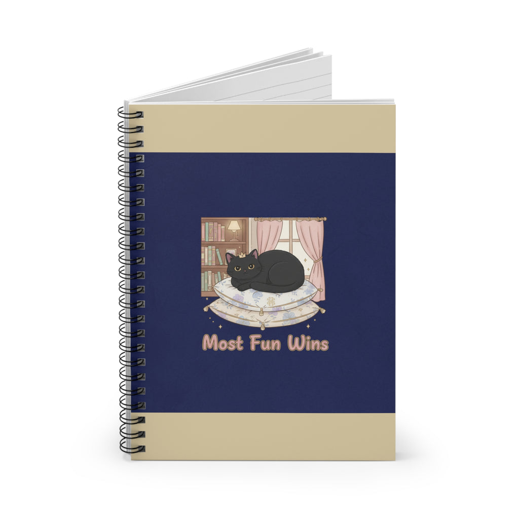 Black Cat Spiral Notebook – Most Fun Wins