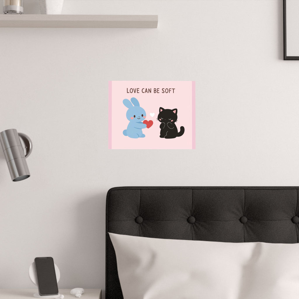 "LOVE CAN BE SOFT" Black Cat Poster | Trendy Gift for Her | Lifestyle | KayKay Classics