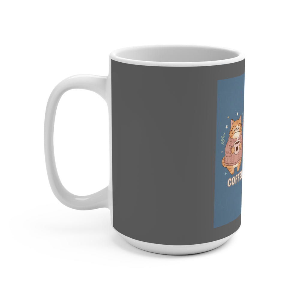 Cat Mug 15oz – Coffee & Confidence