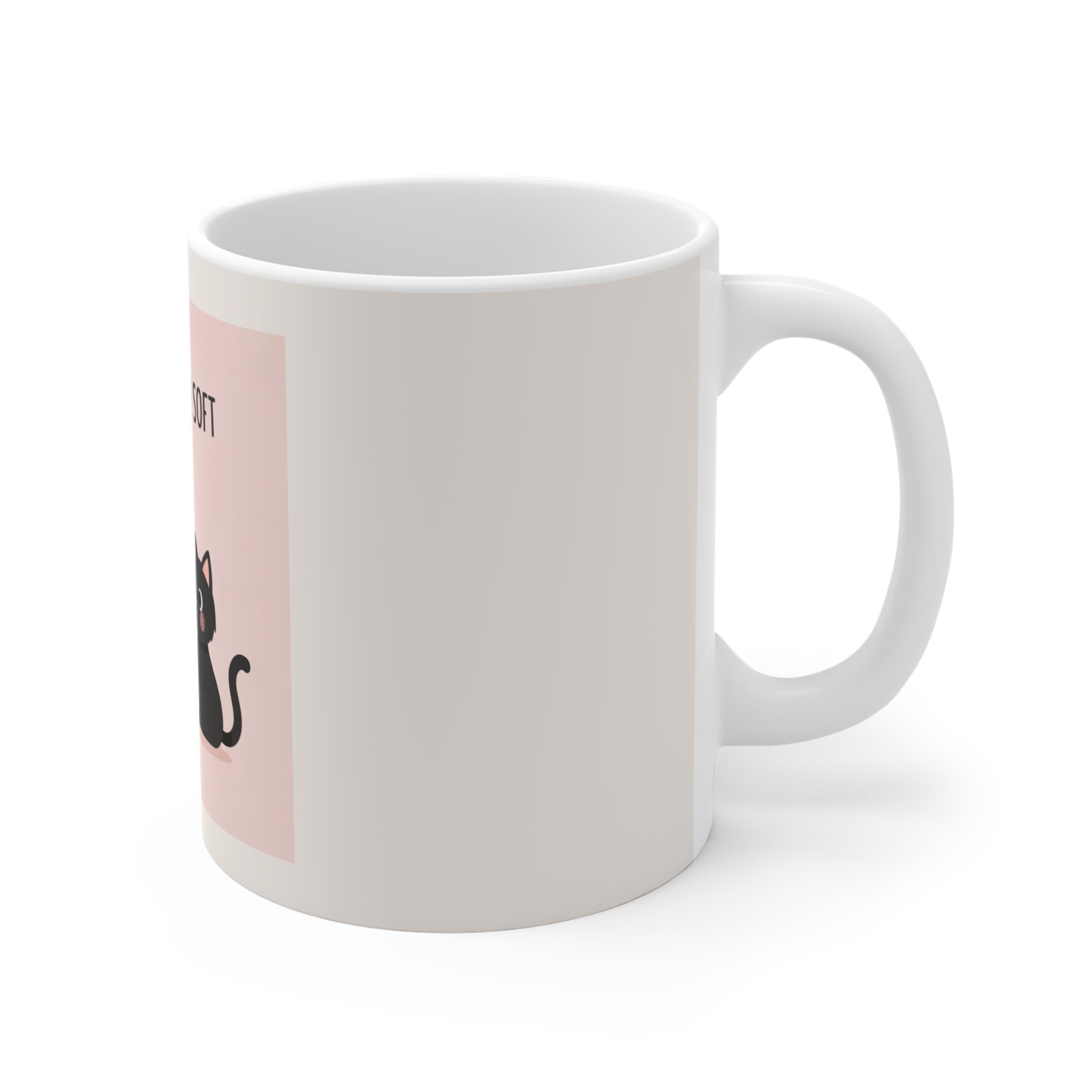 "LOVE CAN BE SOFT" Black Cat Mug | College Girl Gift | Fashion | KayKay Classics