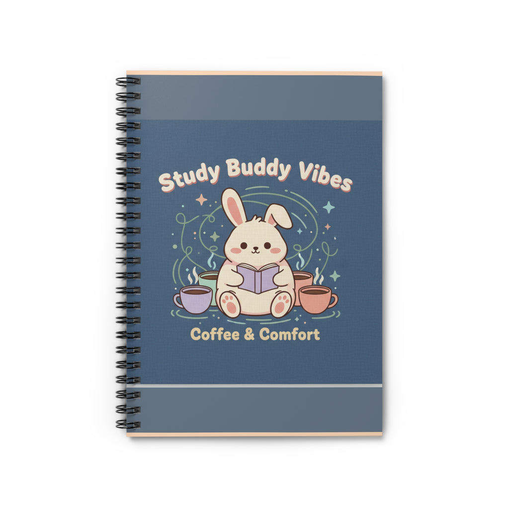 Bunny Spiral Notebook – Study Buddy Vibes Coffee Comfort