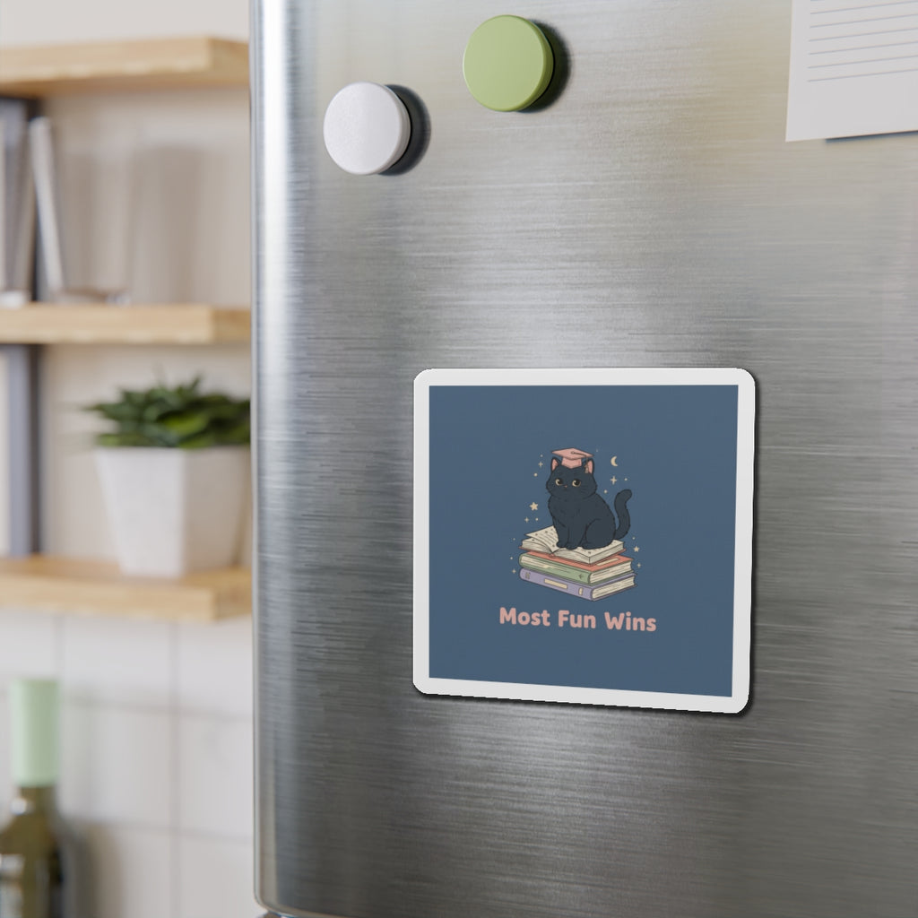 Black Cat Die-Cut Magnet – Most Fun Wins