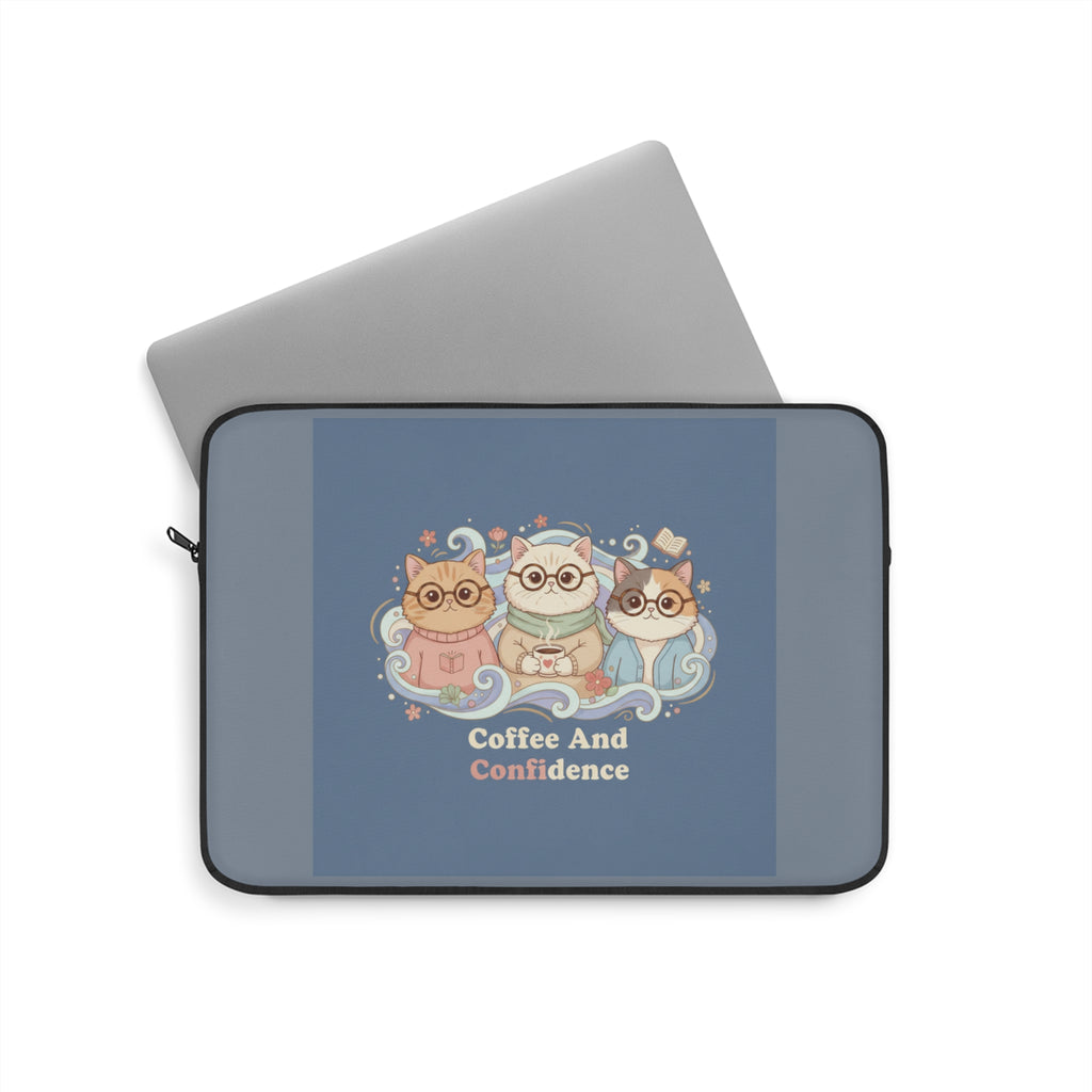 Cats With Glasses Laptop Sleeve – Coffee and Confidence