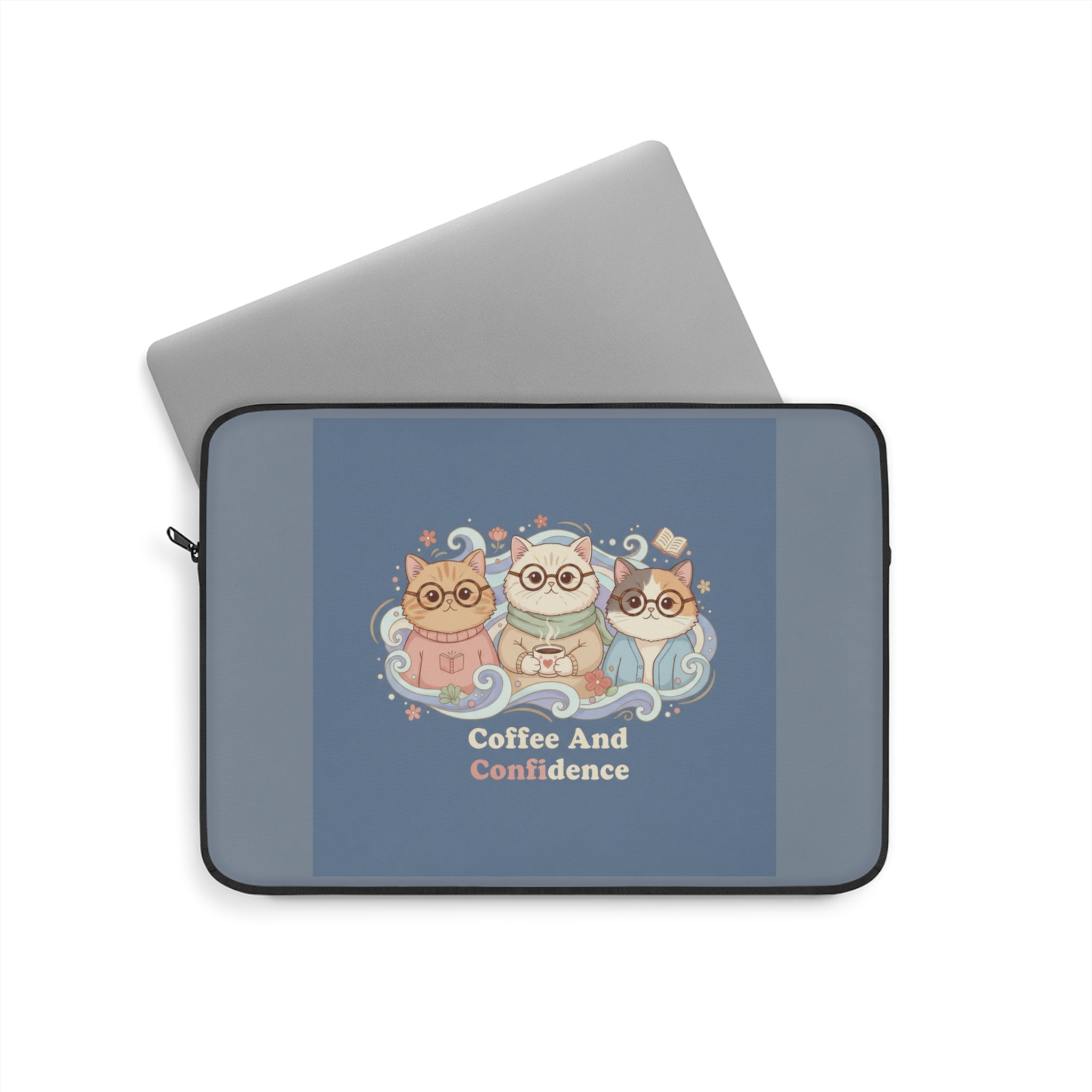Cats With Glasses Laptop Sleeve – Coffee and Confidence