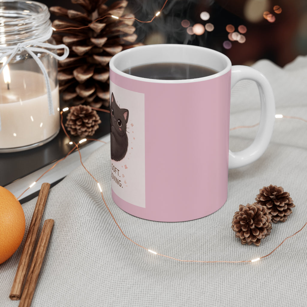 "STILL SOFT. STILL LOVING" Black Cat Mug | College Girl Gift | Fashion | KayKay Classics