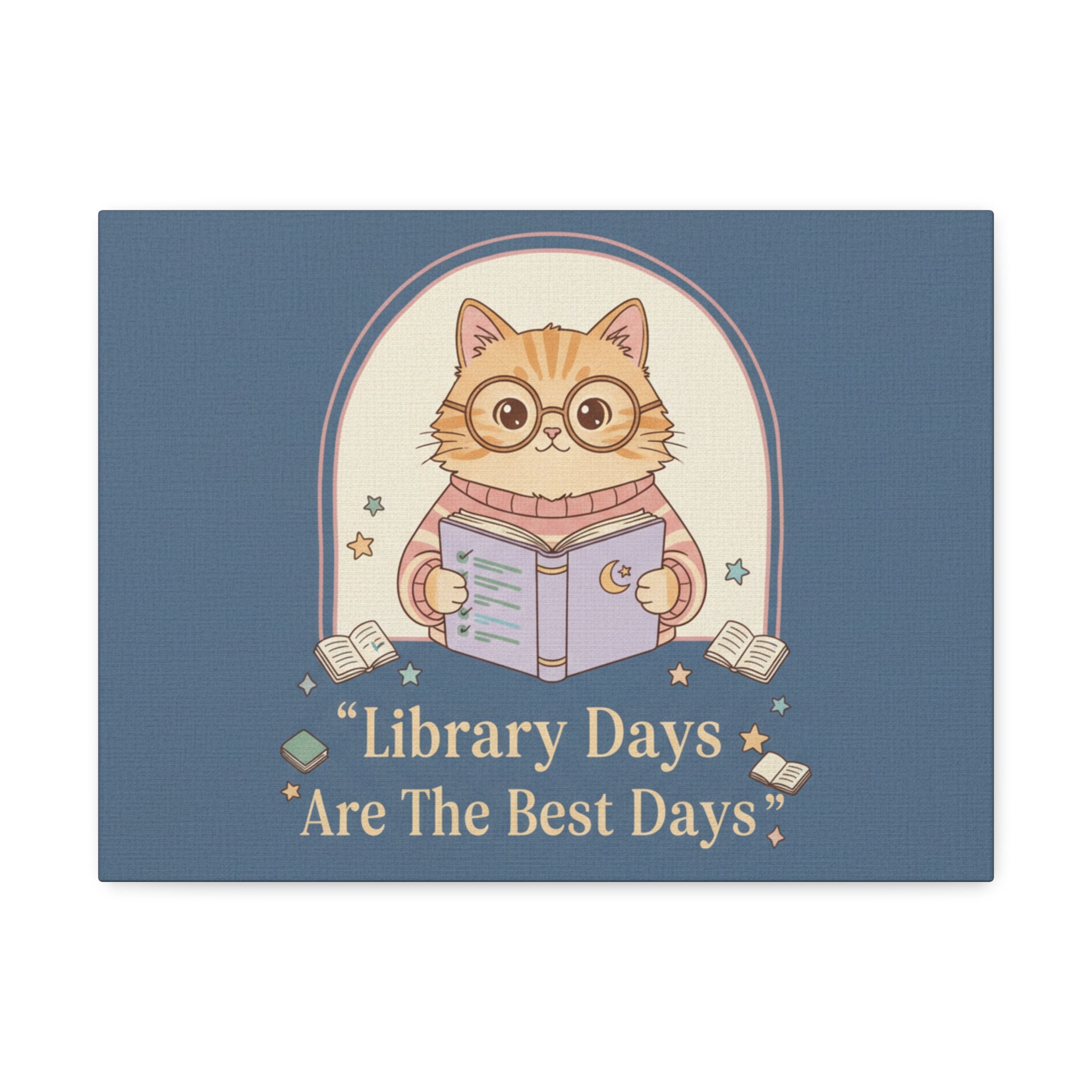 Cat Canvas Print – Library Days Are the Best Days