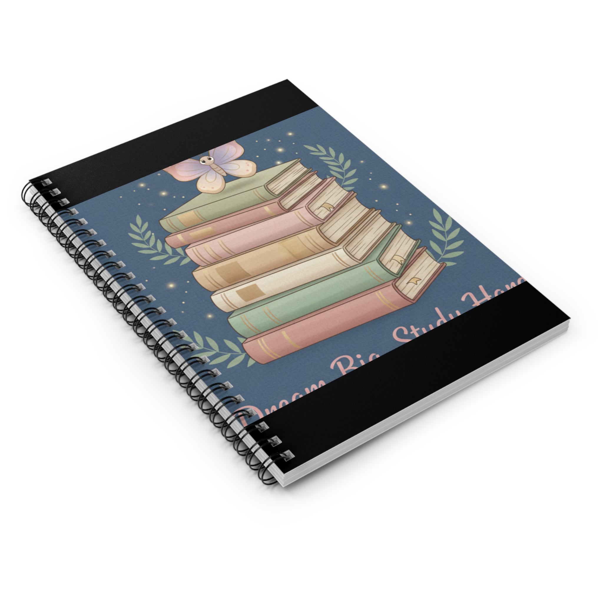 Butterfly Spiral Notebook – Dream Big Study Hard