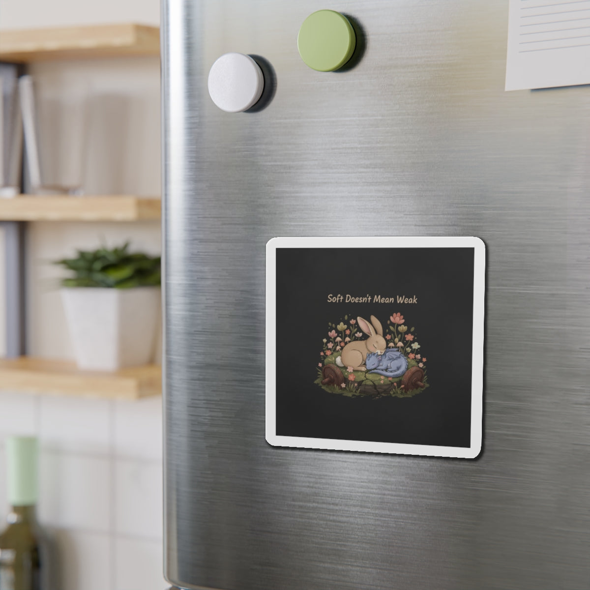 Dragon Die-Cut Magnet – Soft Doesnt Mean Weak