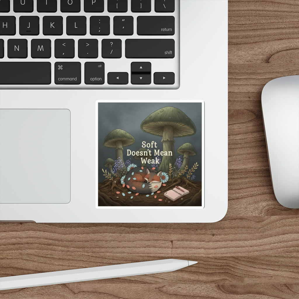Fox Die-Cut Sticker – Soft Doesnt Mean Weak