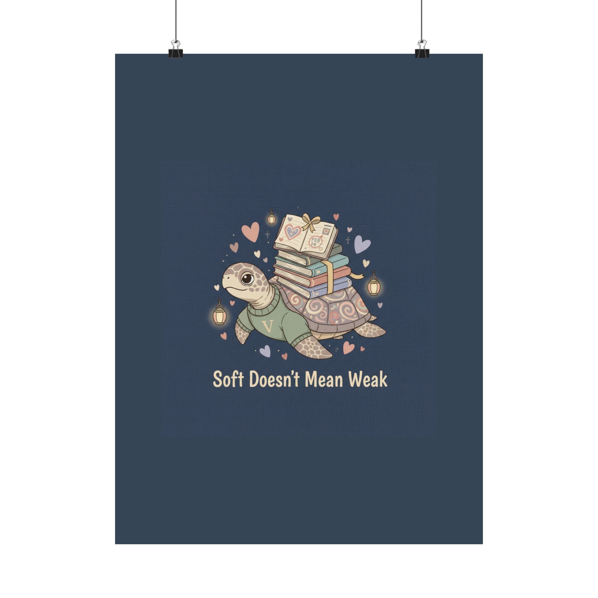 Soft Doesnt Mean Weak Turtle Poster