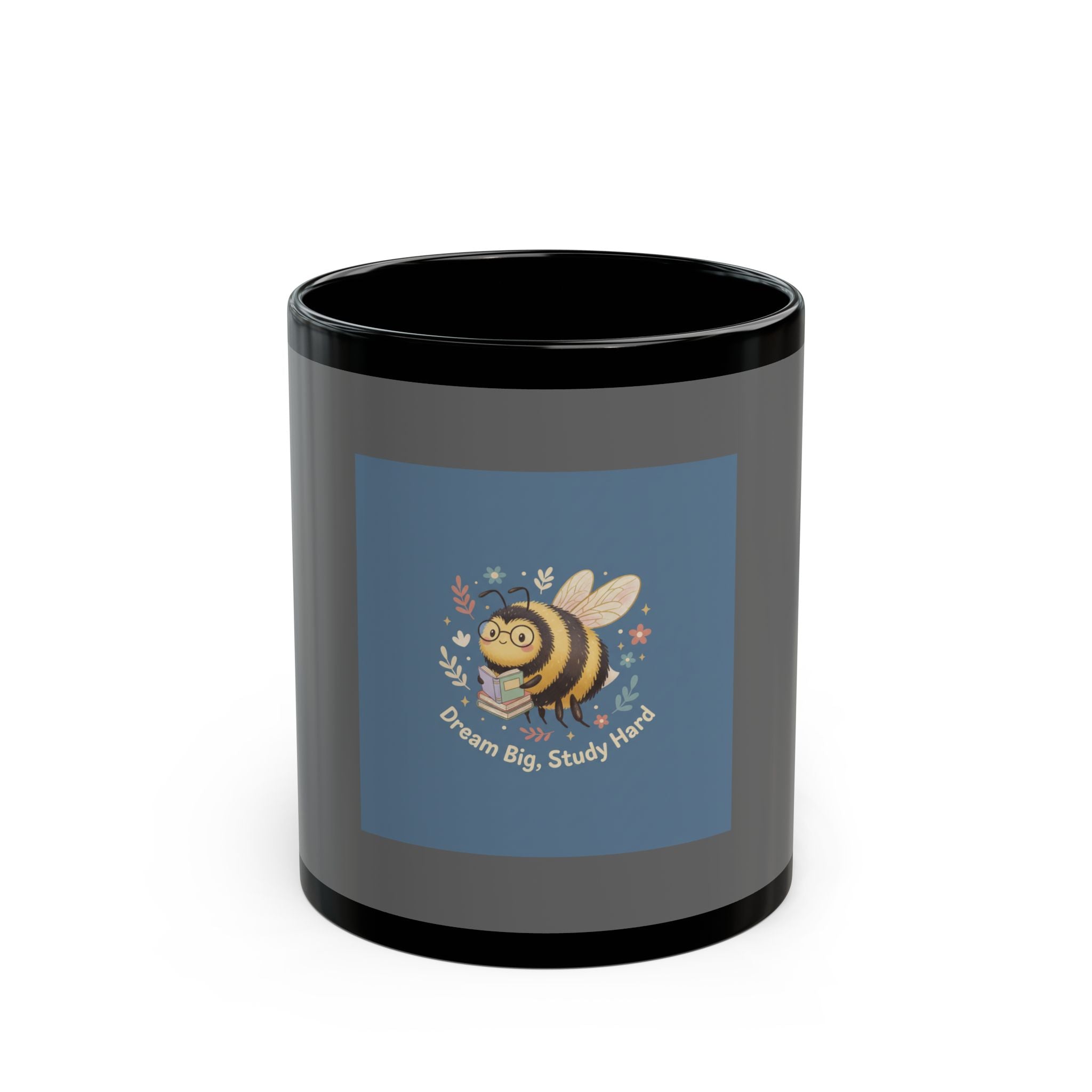 Bee Black Mug 11oz – Dream Big Study Hard