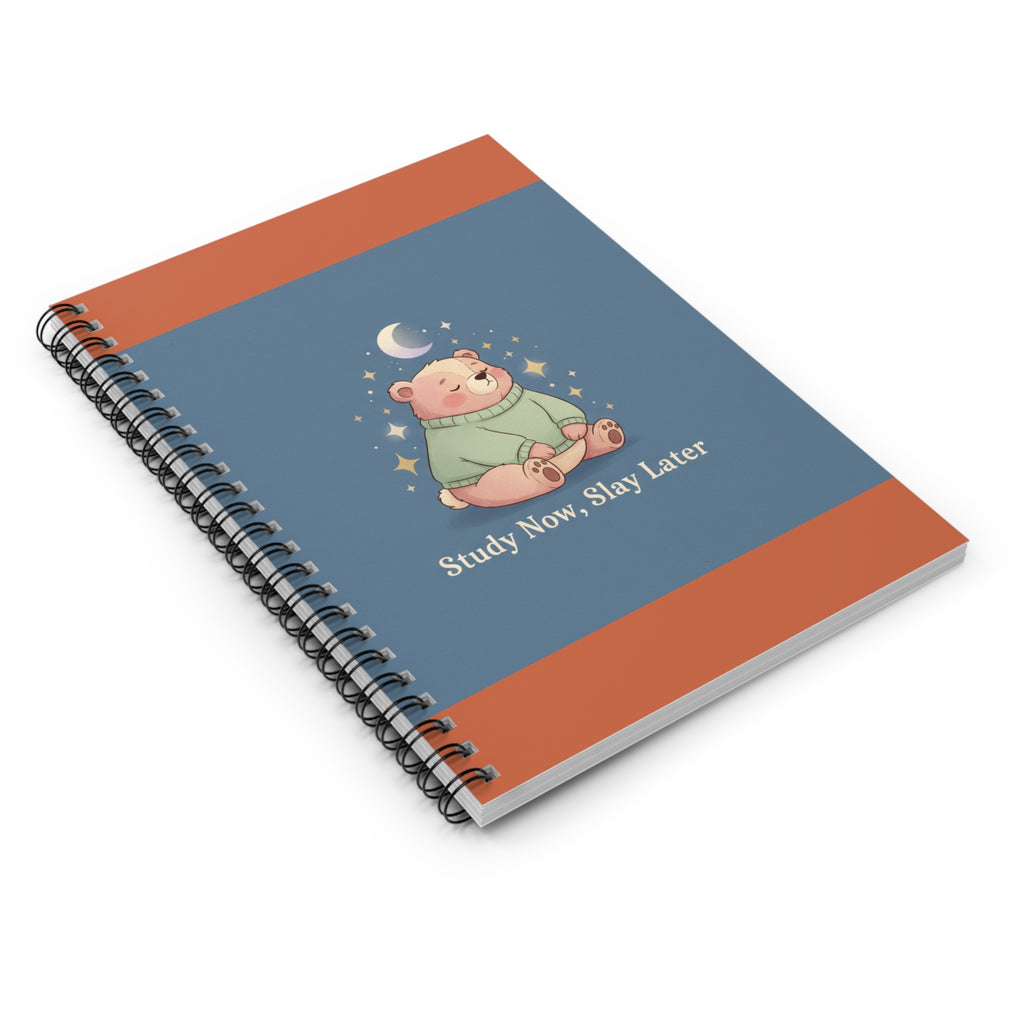 Bear Spiral Notebook – Study Now Slay Later