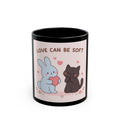 Rabbit, cat Black Mug 11oz