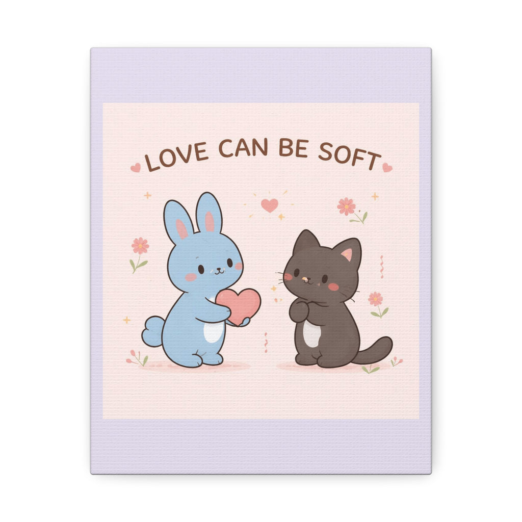 "LOVE CAN BE SOFT" Black Cat Canvas | College Girl Gift | Fashion | KayKay Classics