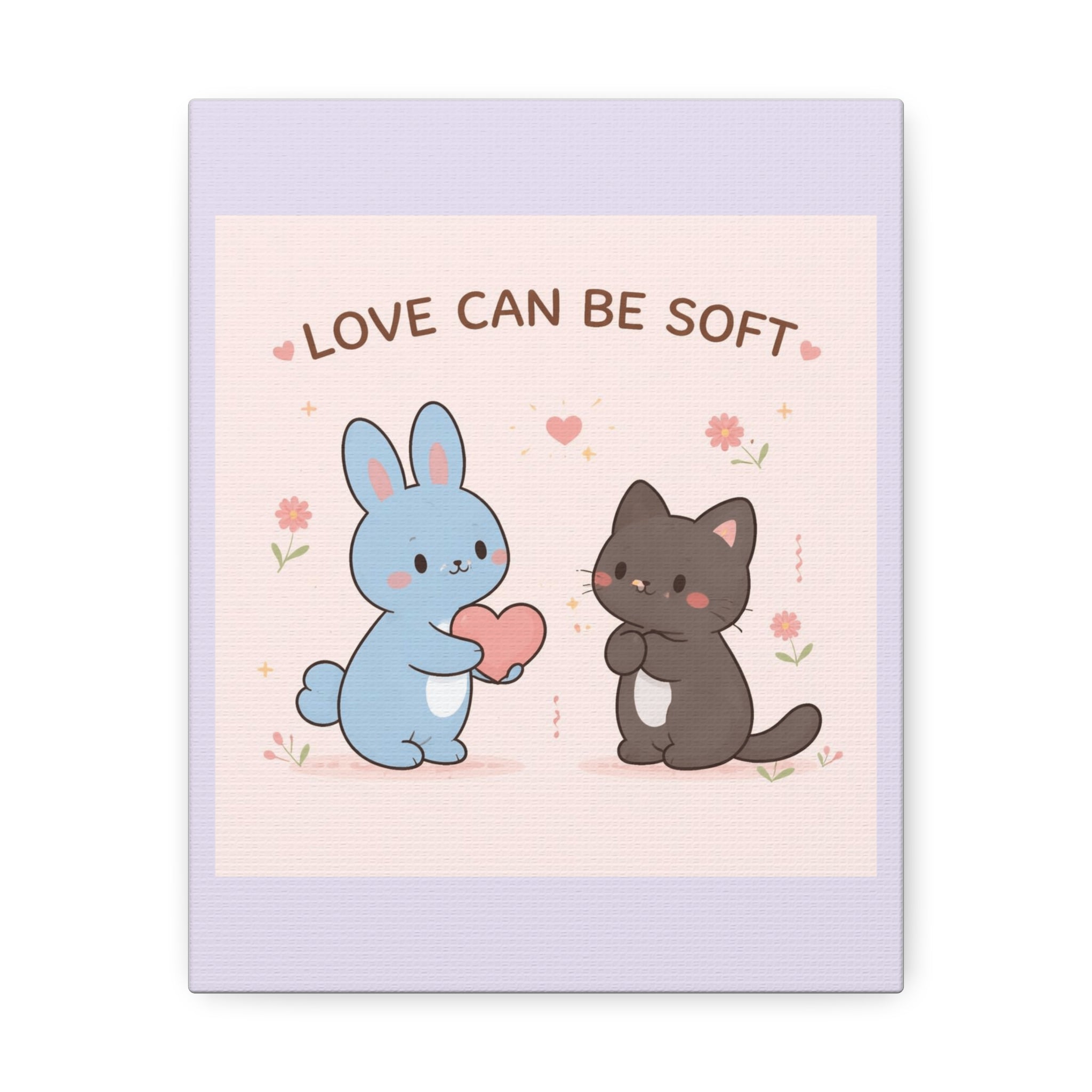 "LOVE CAN BE SOFT" Black Cat Canvas | College Girl Gift | Fashion | KayKay Classics